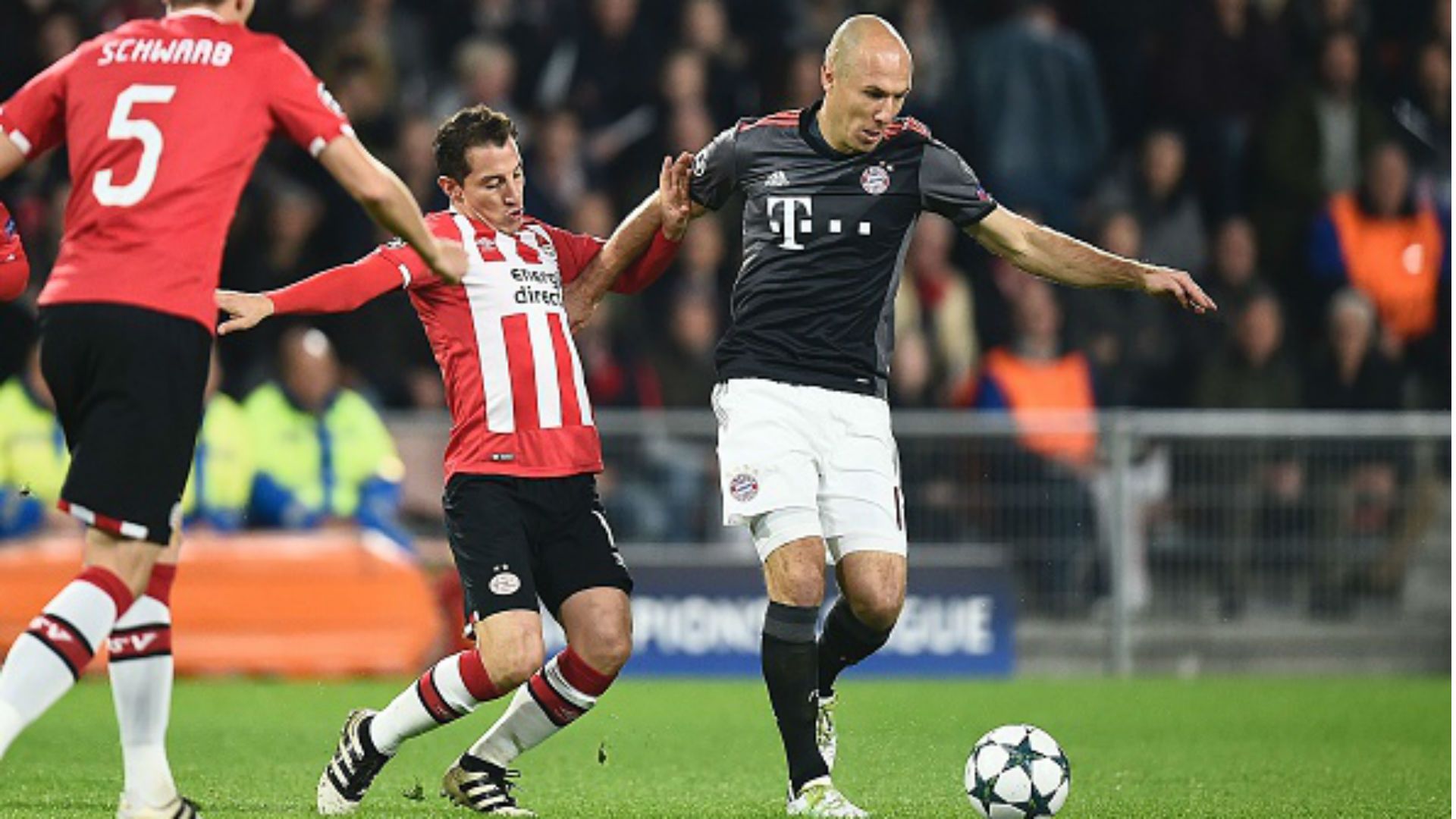 PSV Bayern Munich Champions League 01112016 Andrés Guardado Arjen Robben