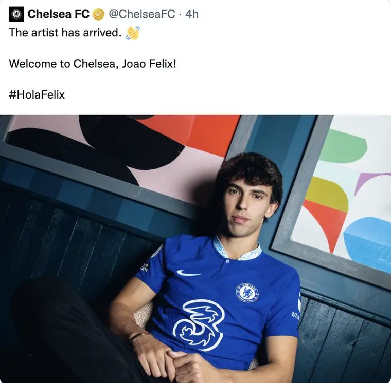 chesea deleted tweet joao felix 