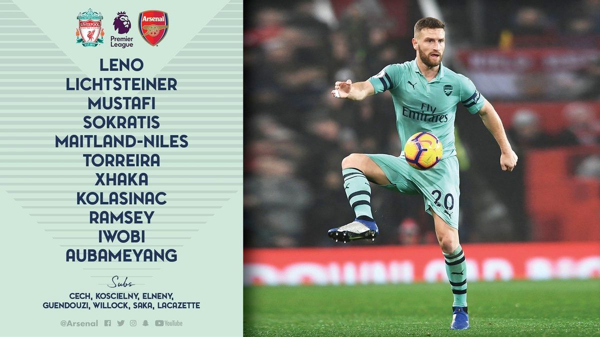 Liverpool vs Arsenal Line up EPL 291218