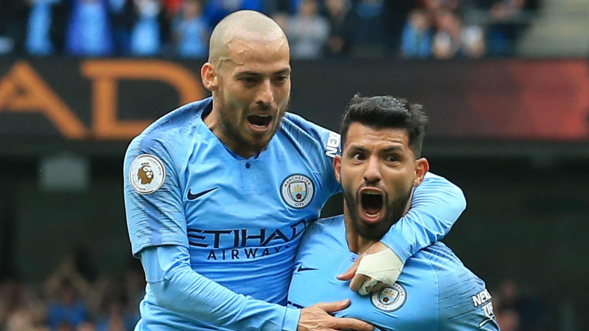 David Silva Sergio Aguero Man City 2018-19