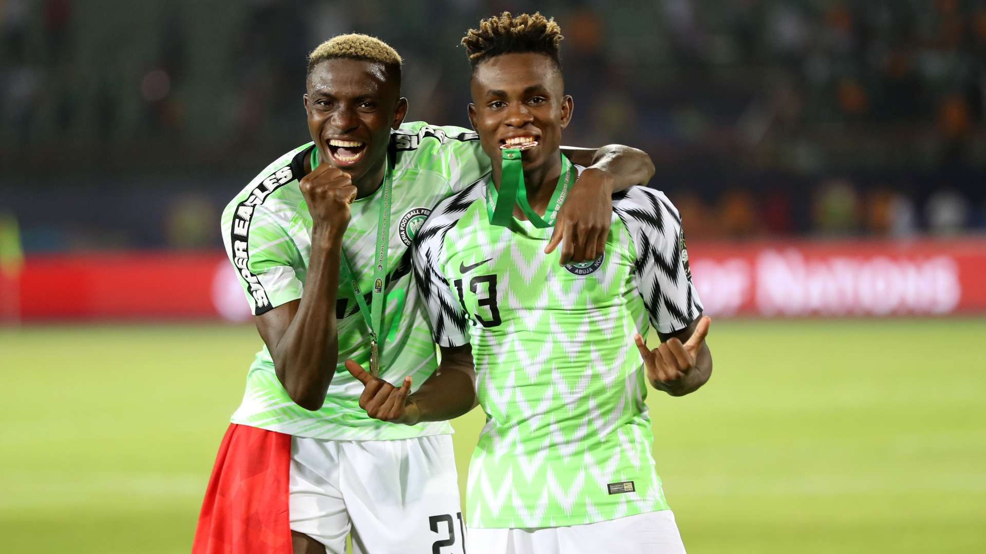 Victor Osimhen & Samuel Chukwueze of Nigeria