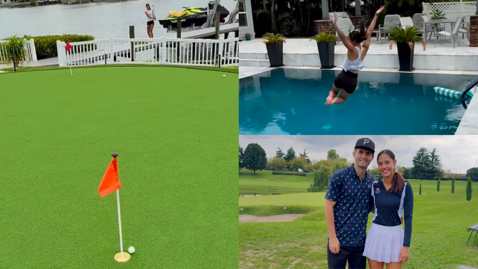 VIDEO: Alexa Melton jumps into swimming pool fully clothed after hitting golf trick shot as USMNT star boyfriend Christian Pulisic sends 'let's watch' message | Goal.com UK