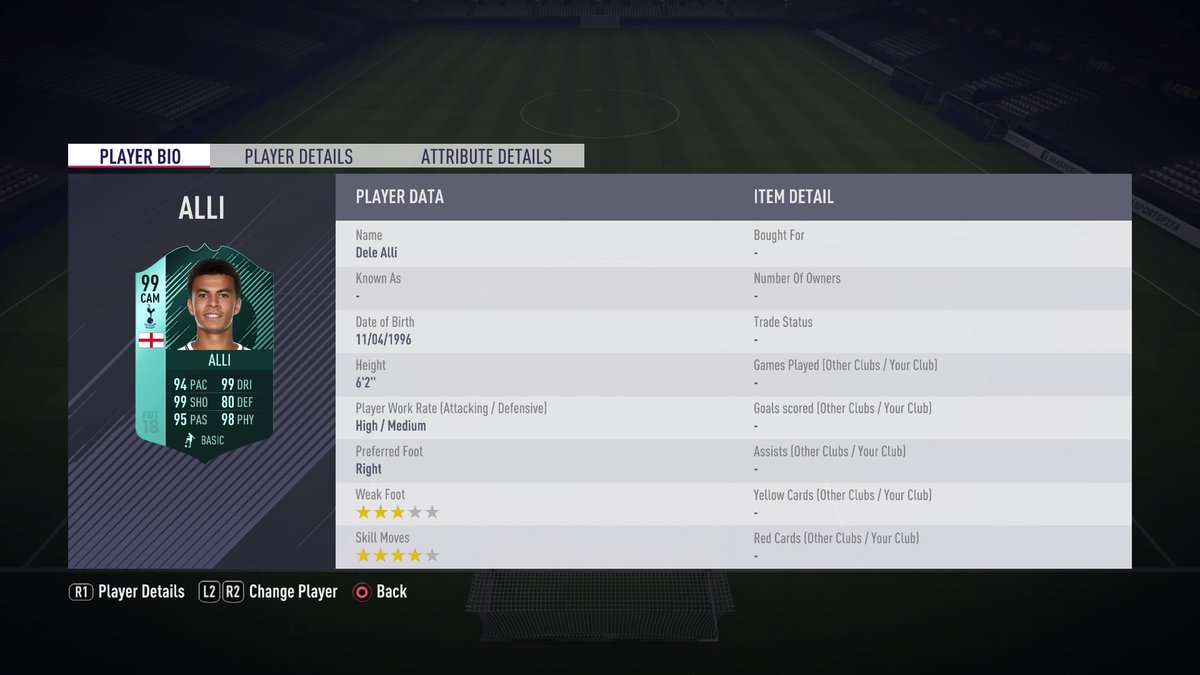 FIFA 18 Ultimate Team Dele Alli 99 Card