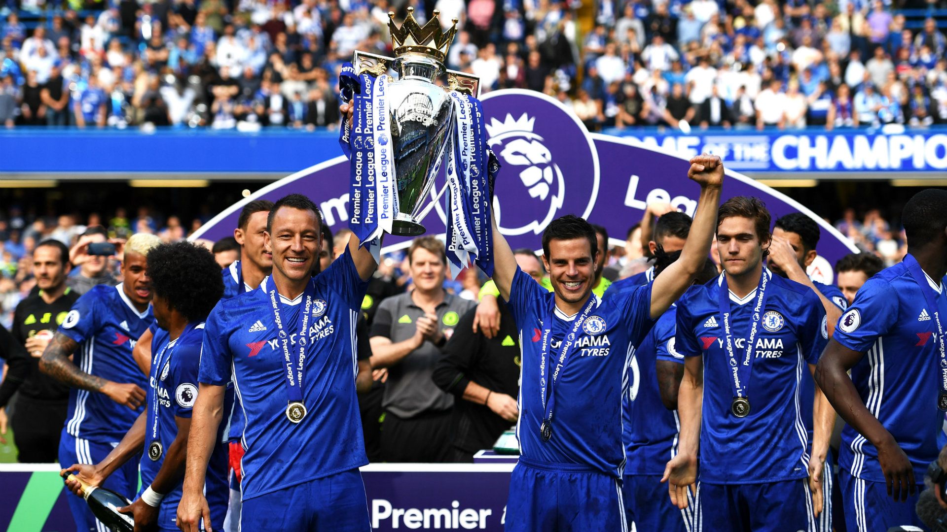 Chelsea 2016/17 Premier League champions, John Terry, Cesar Azpilicueta