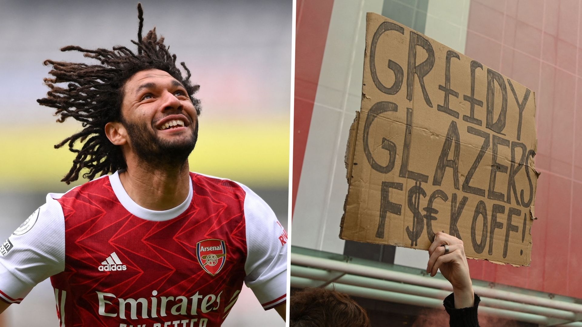 Elneny, Old Trafford Glazer protests