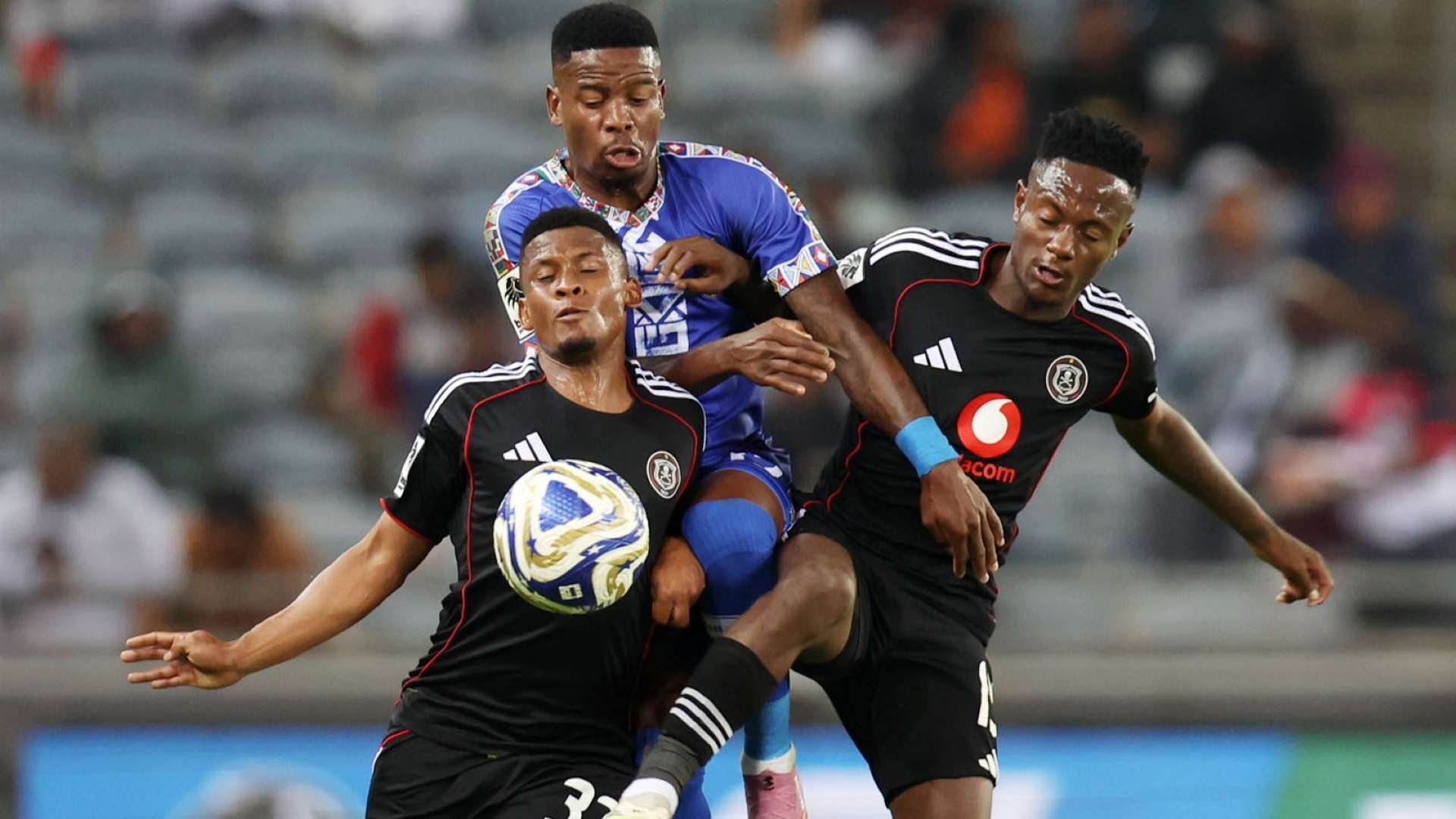 Thabiso Lebitso, Masindi Nemtajela and Nhlanhla Mgaga, Orlando Pirates vs TS Galaxy
