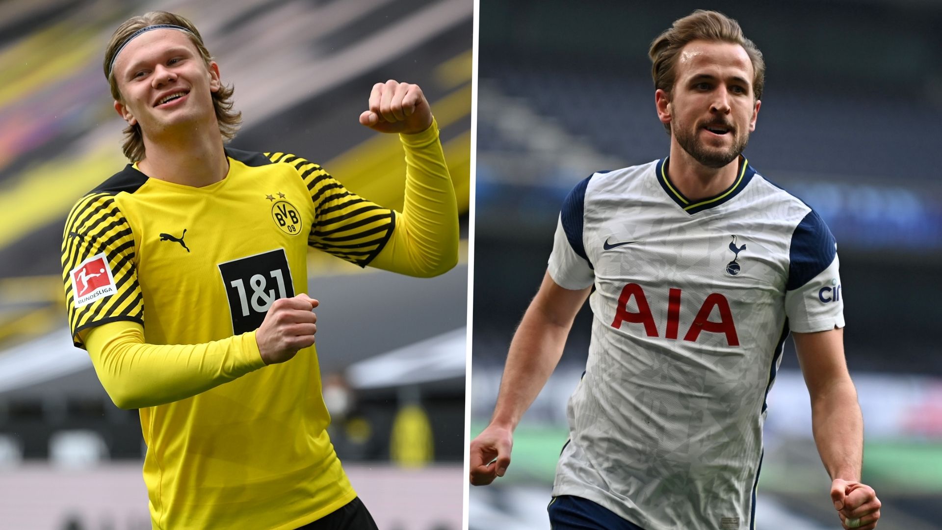 Erling Haaland Harry Kane GFX