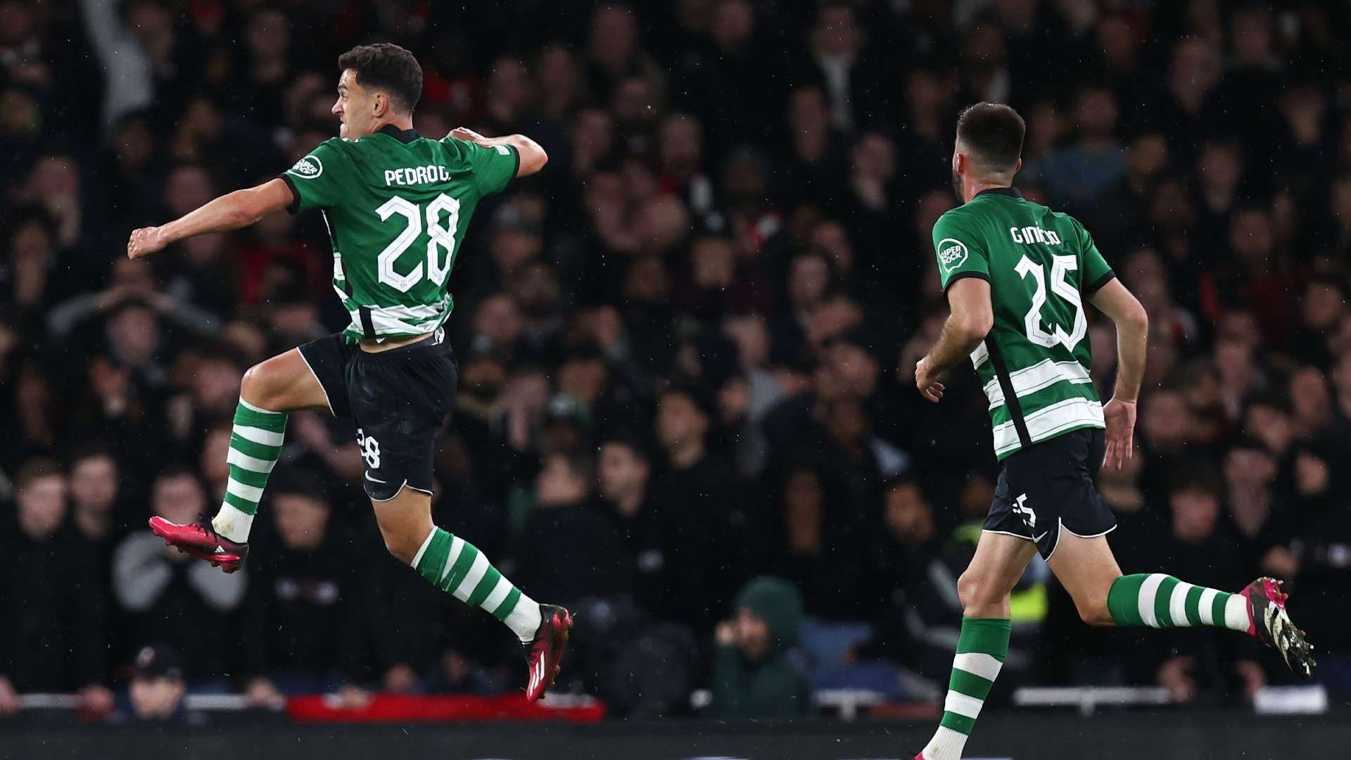 Pedro Goncalves Sporting celebration vs Arsenal 2022-23