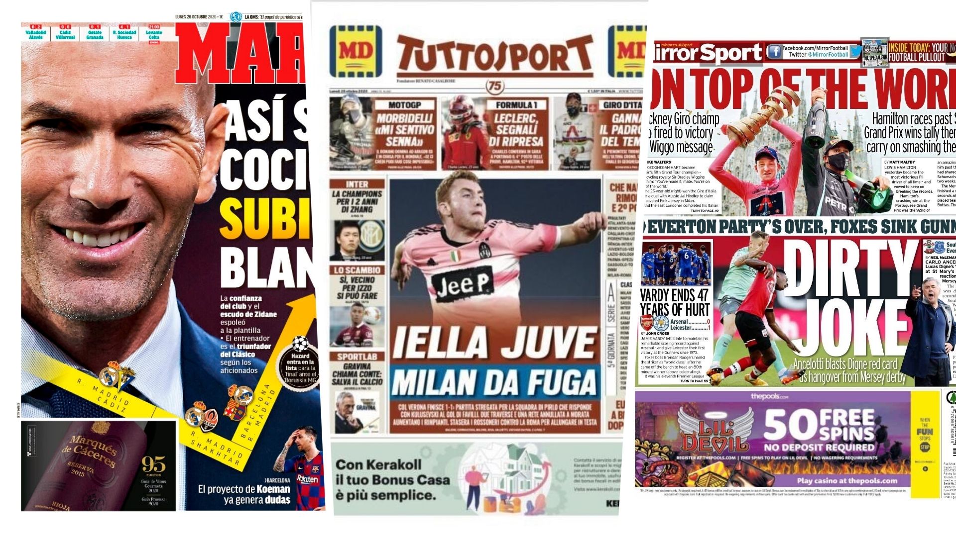 26 October newspapers