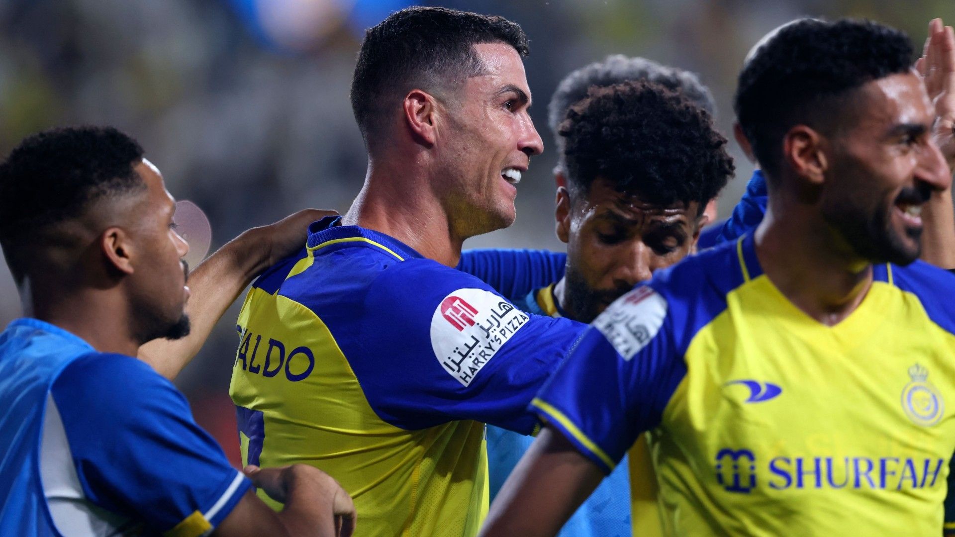 Nassr's Portuguese forward Cristiano Ronaldo (2nd L) celebrates