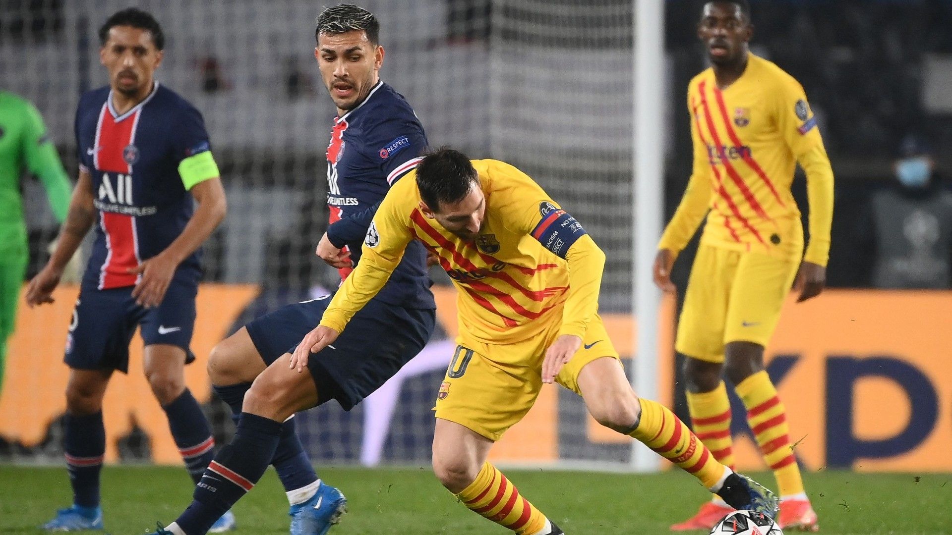 Leandro Paredes Lionel Messi PSG Barcelona 2021