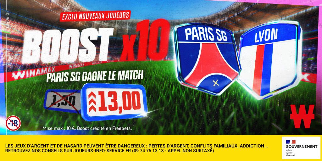 PSG Lyon oddsboost Winamax