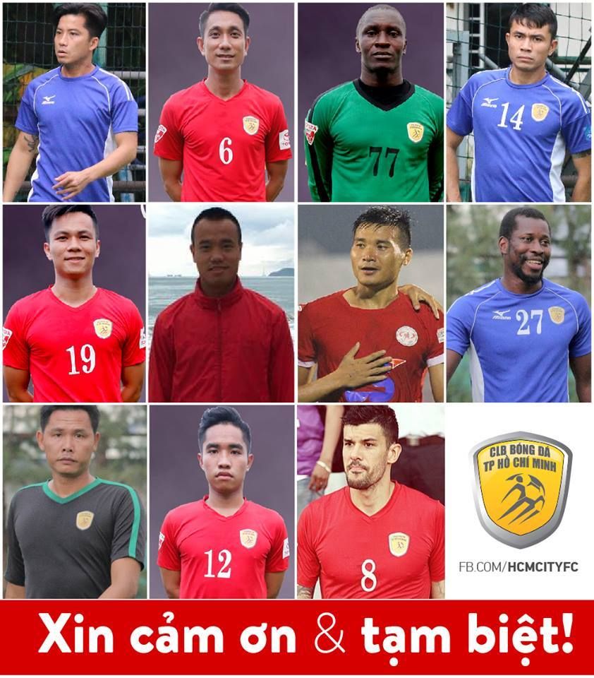 CLB TPHCM thanh lý 11 cầu thủ sau V.League 2017