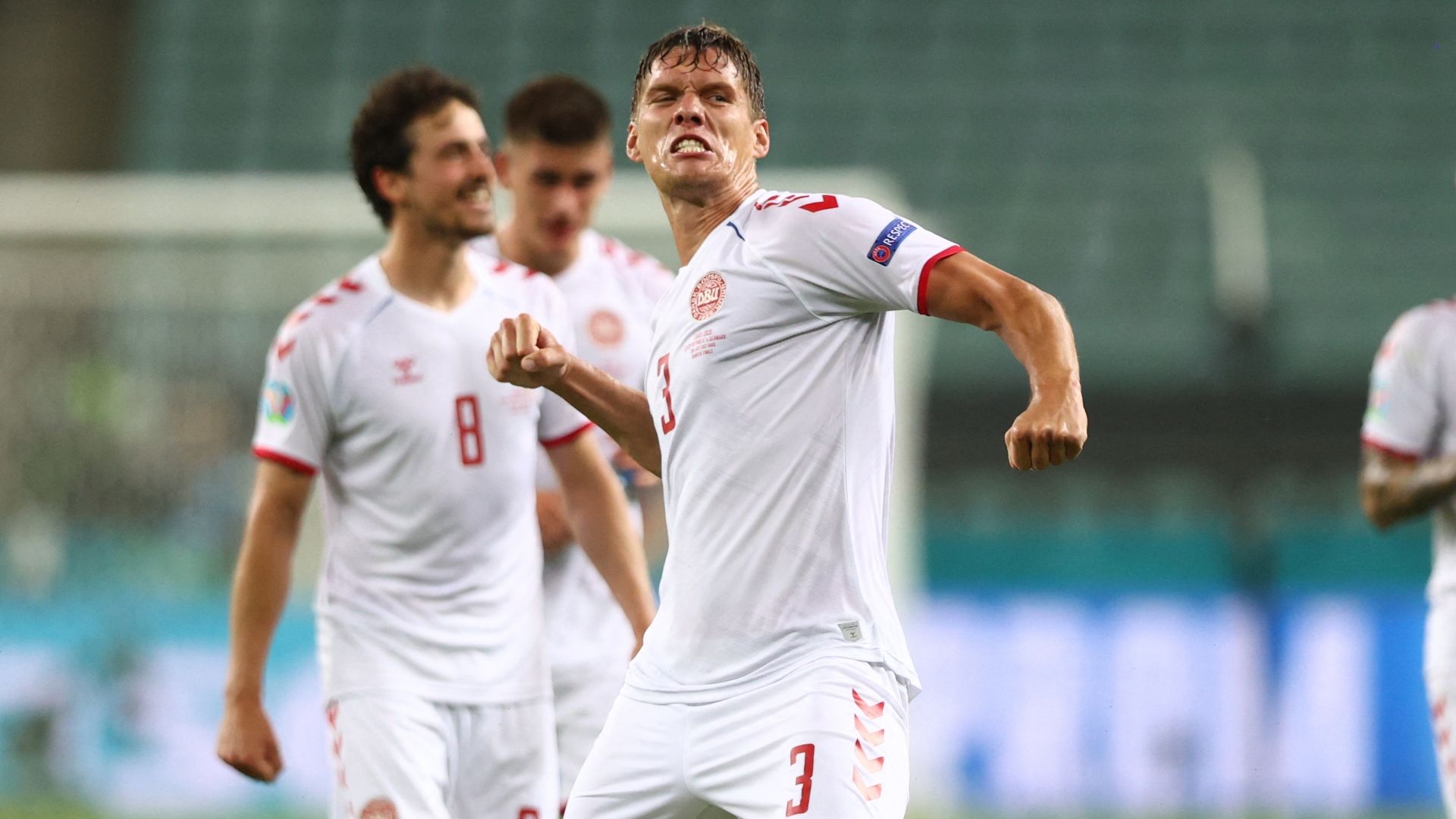 Denmark celebrate against Czech Republic, Euro 2020