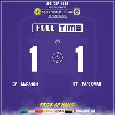 Ceres 1-1 Hanoi AFC Cup 2019