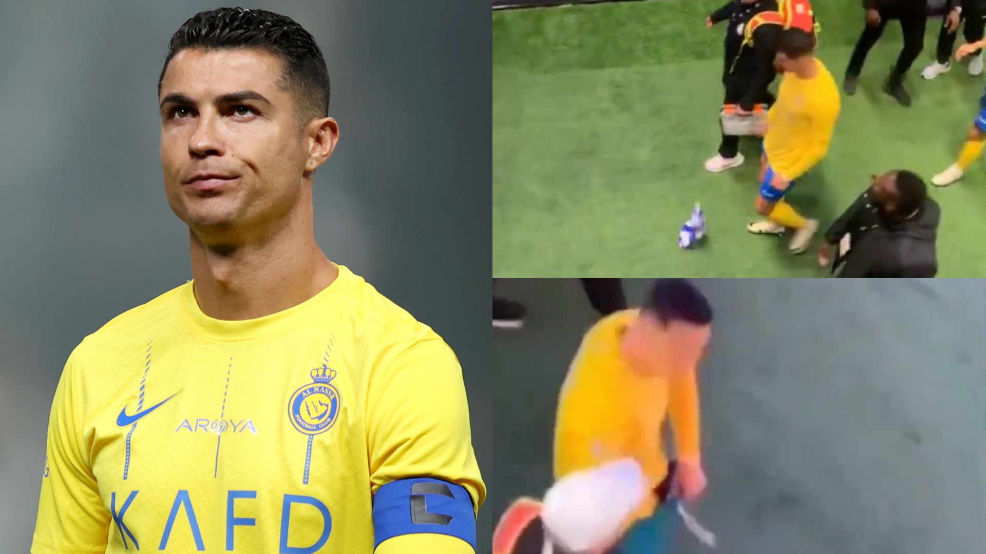 VIDEO: Angry Cristiano Ronaldo sparks outrage by rubbing Al-Hilal scarf on his crotch after being targeted by more Lionel Messi chants during Al- Nassr's Riyadh Cup defeat | Goal.com UK