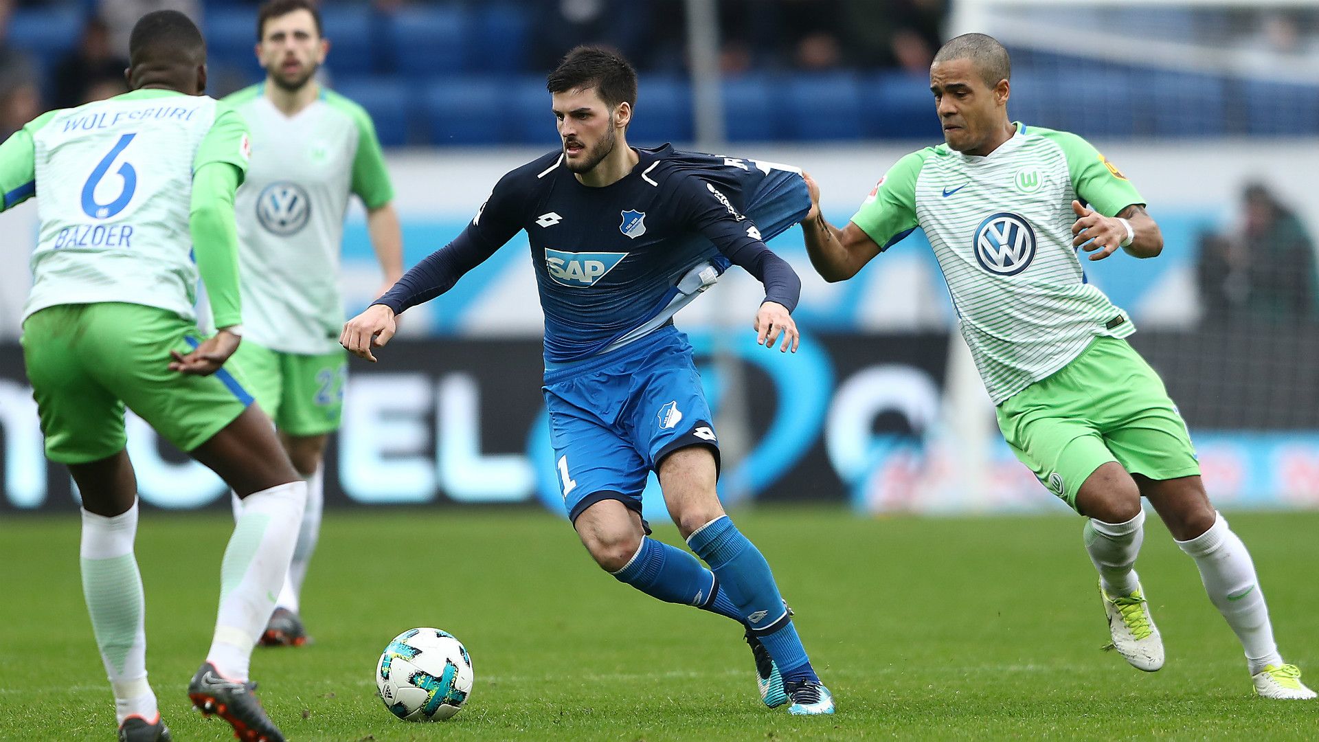 FLORIAN GRILLITSCH HOFFENHEIM DANIEL DIDAVI WOLFSBURG GERMAN BUNDESLIGA 10032018