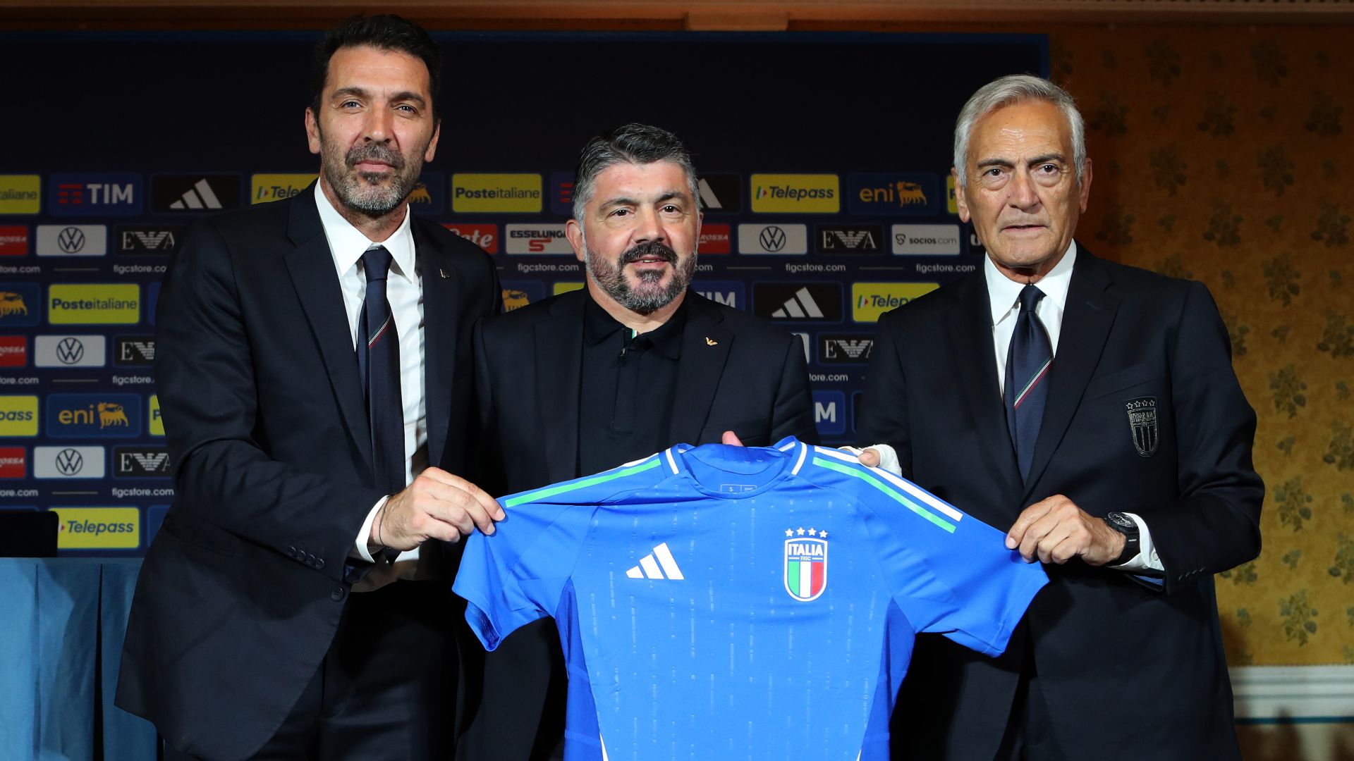 Nazionale Buffon Gattuso Gravina