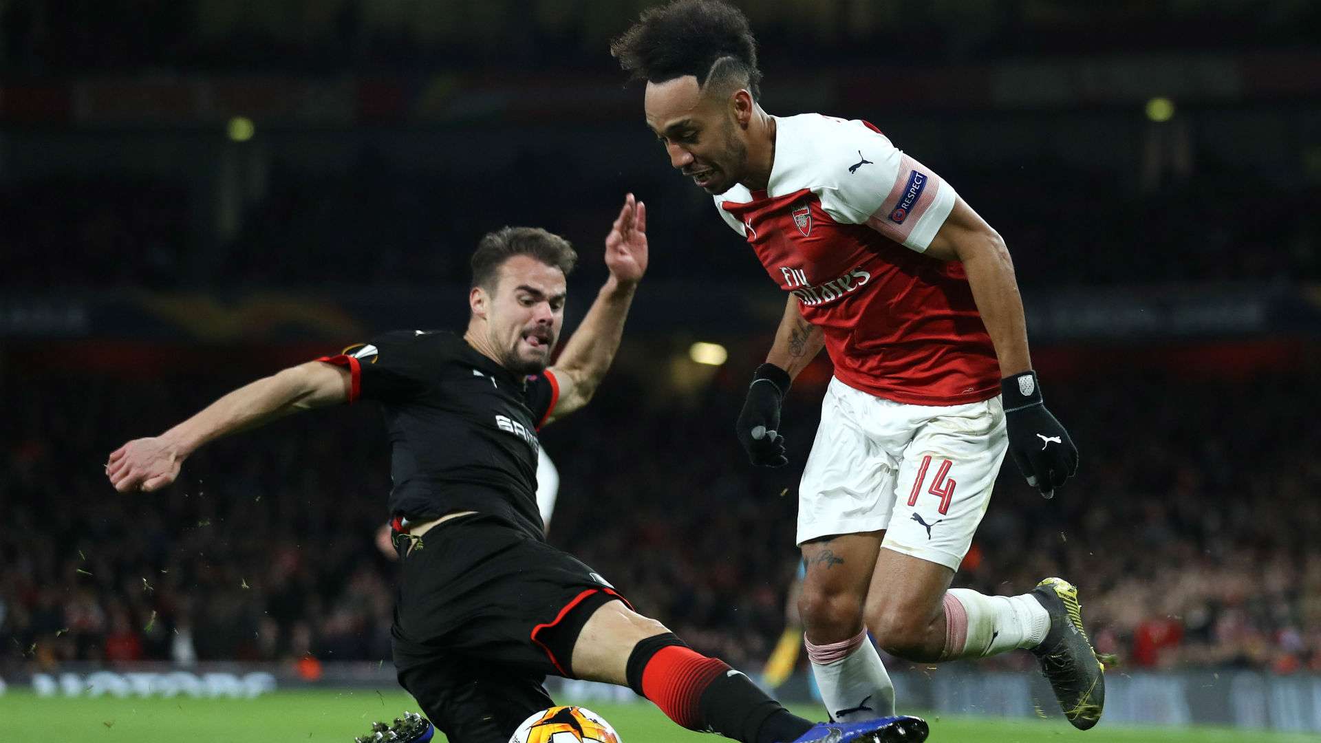 Damien Da Silva Pierre-Emerick Aubameyang Arsenal Rennes UEFA Europa League 14032019