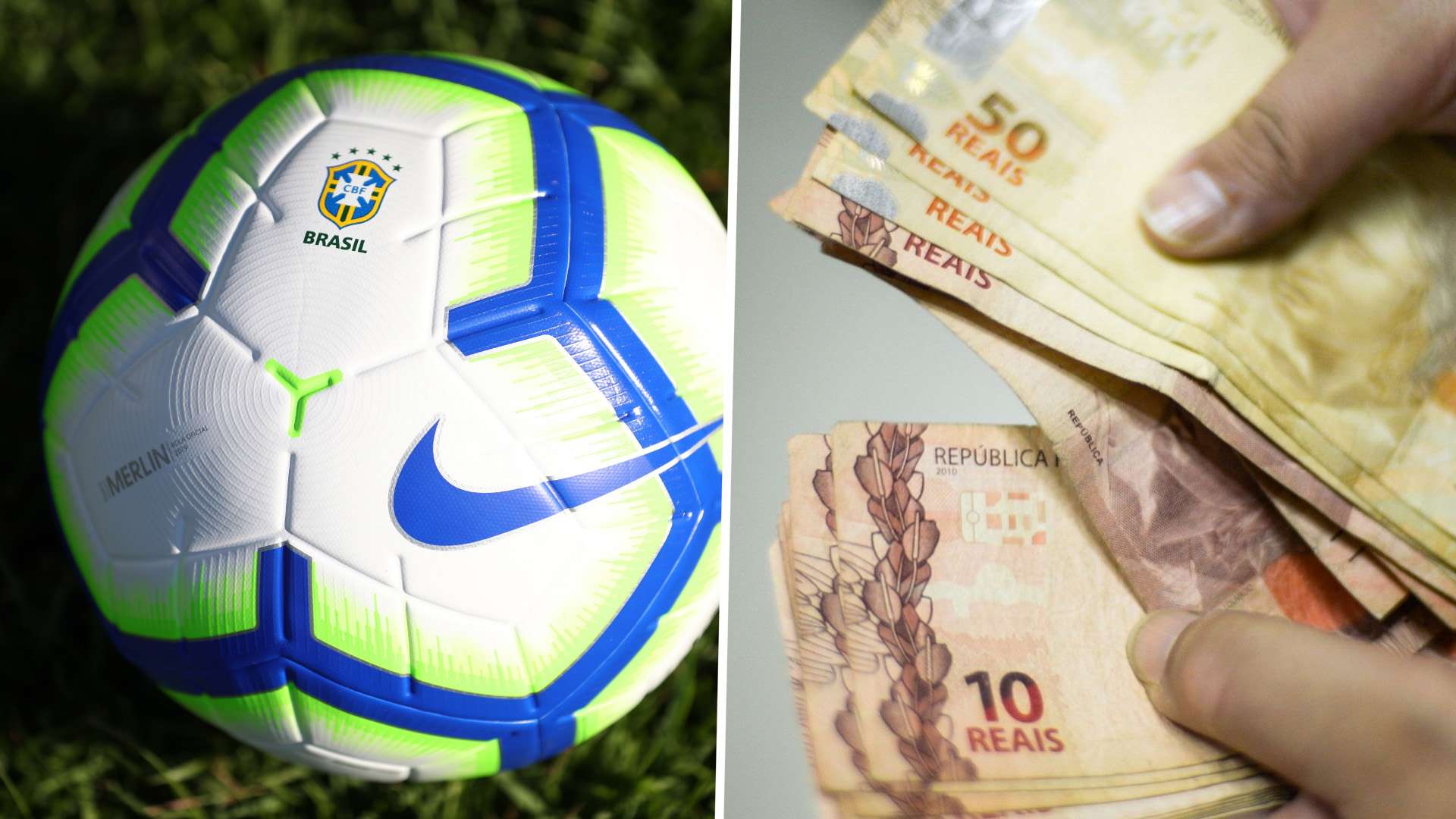 Montagem bola CBF dinheiro 2020