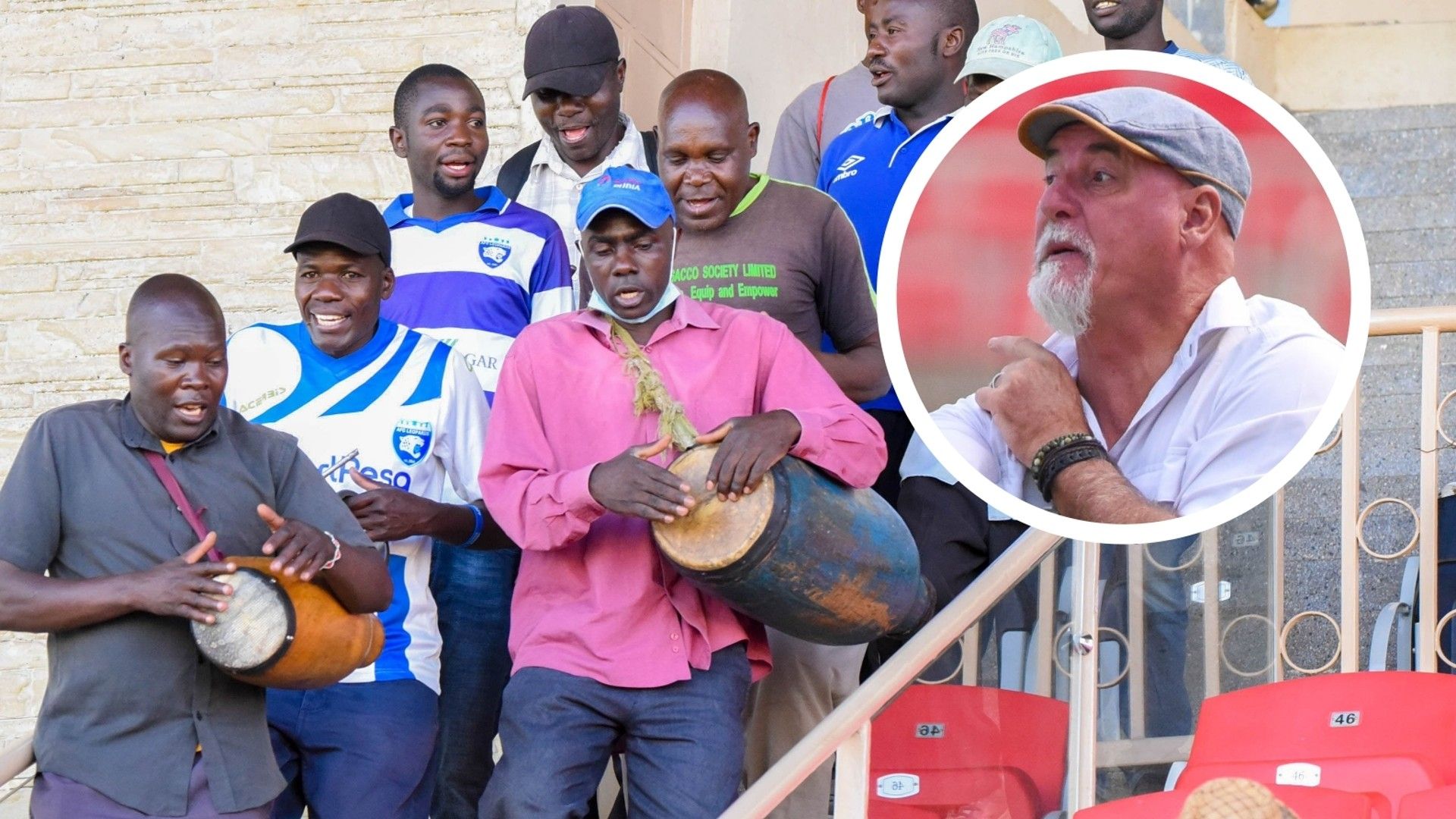 AFC Leopards coach Patrick Aussems and fans.