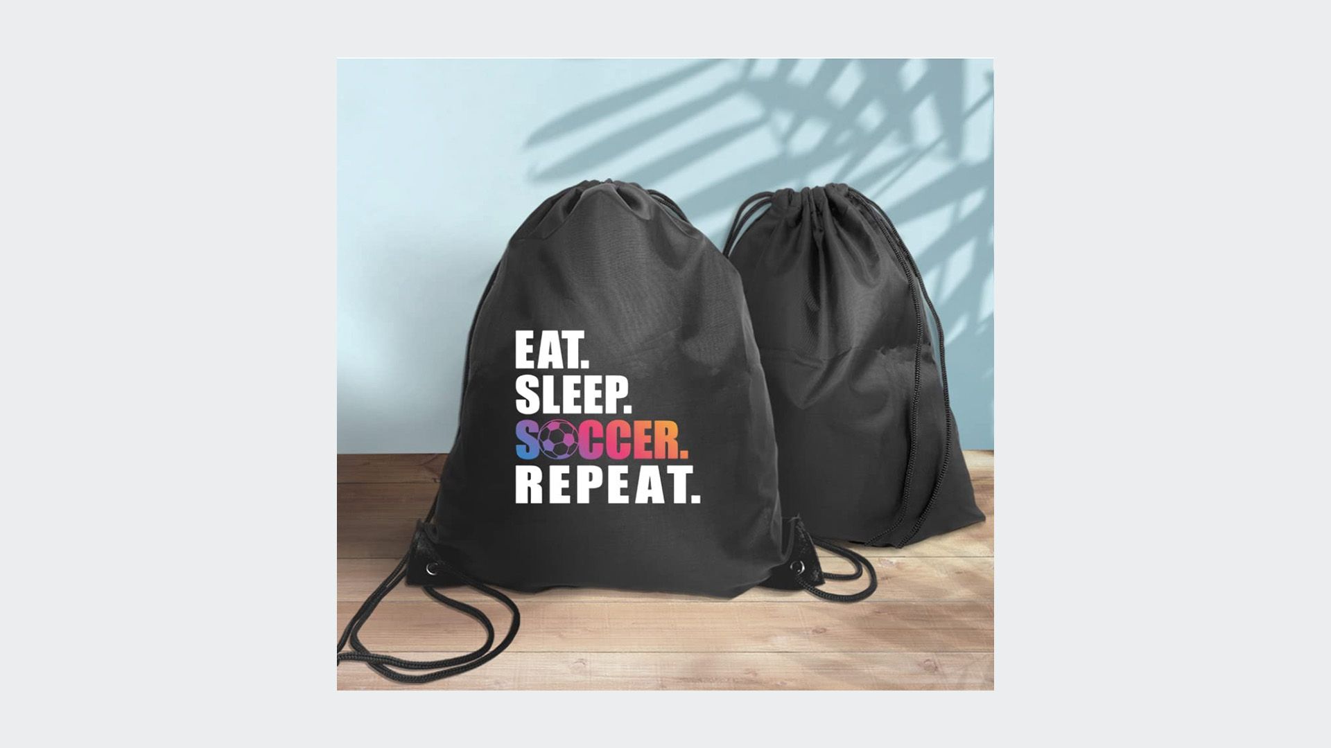 Eat Sleep Soccer Repeat Soccer Drawstring Bag
