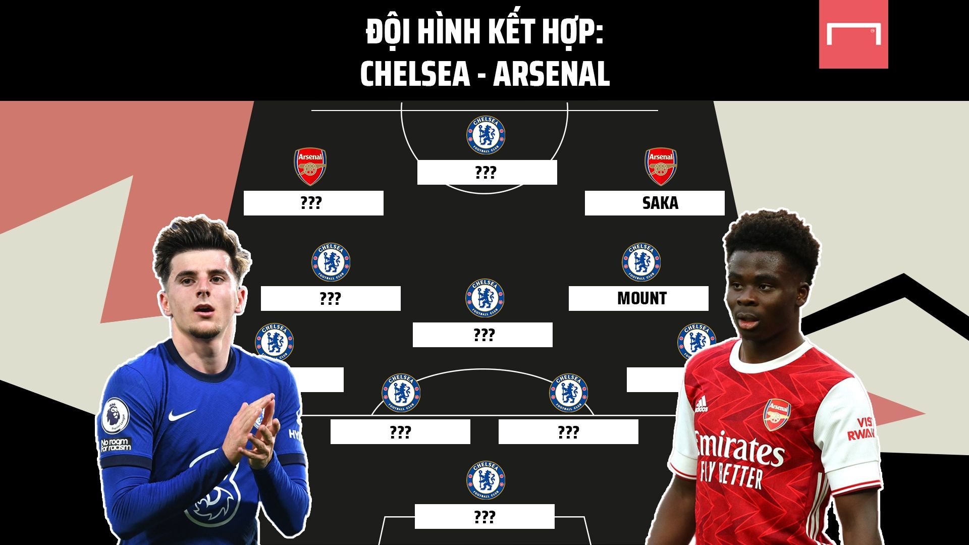Chelsea vs Arsenal combined XI