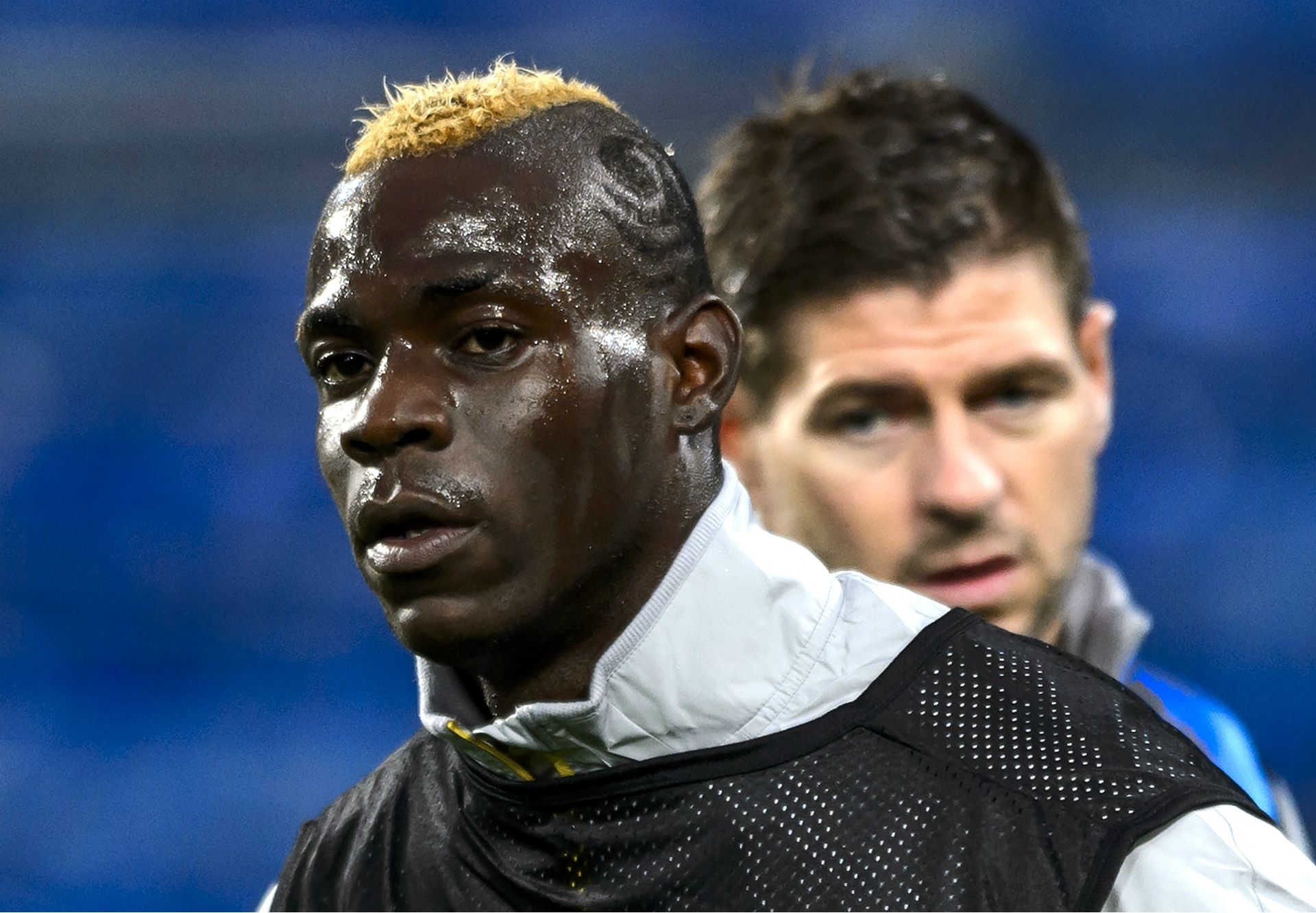 Mario Balotelli Steven Gerrard Liverpool 2014