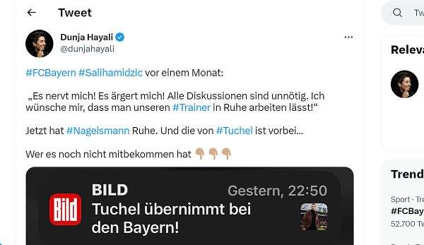 Bayern Nagelsmann reactions