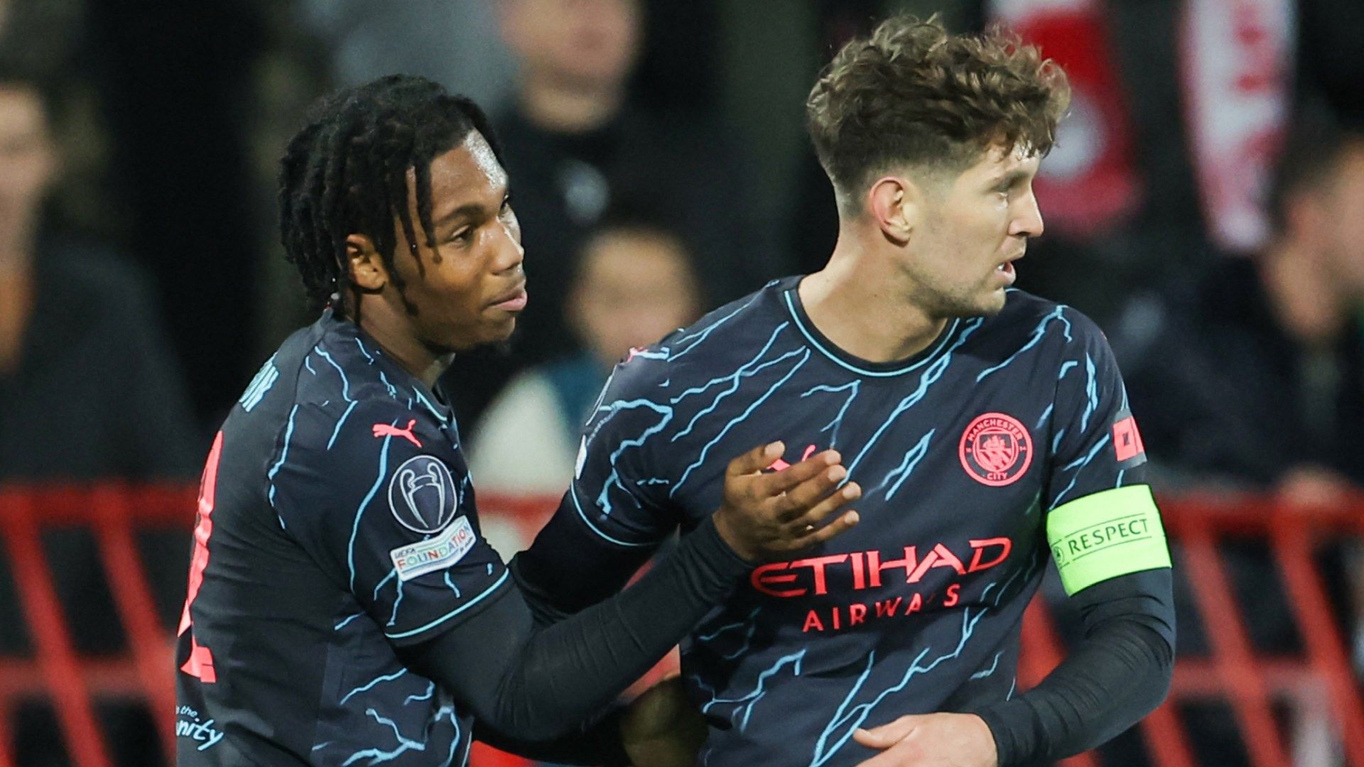 Michah Richards John Stones Manchester City Red Star Belgrade 2023-24 Champions League