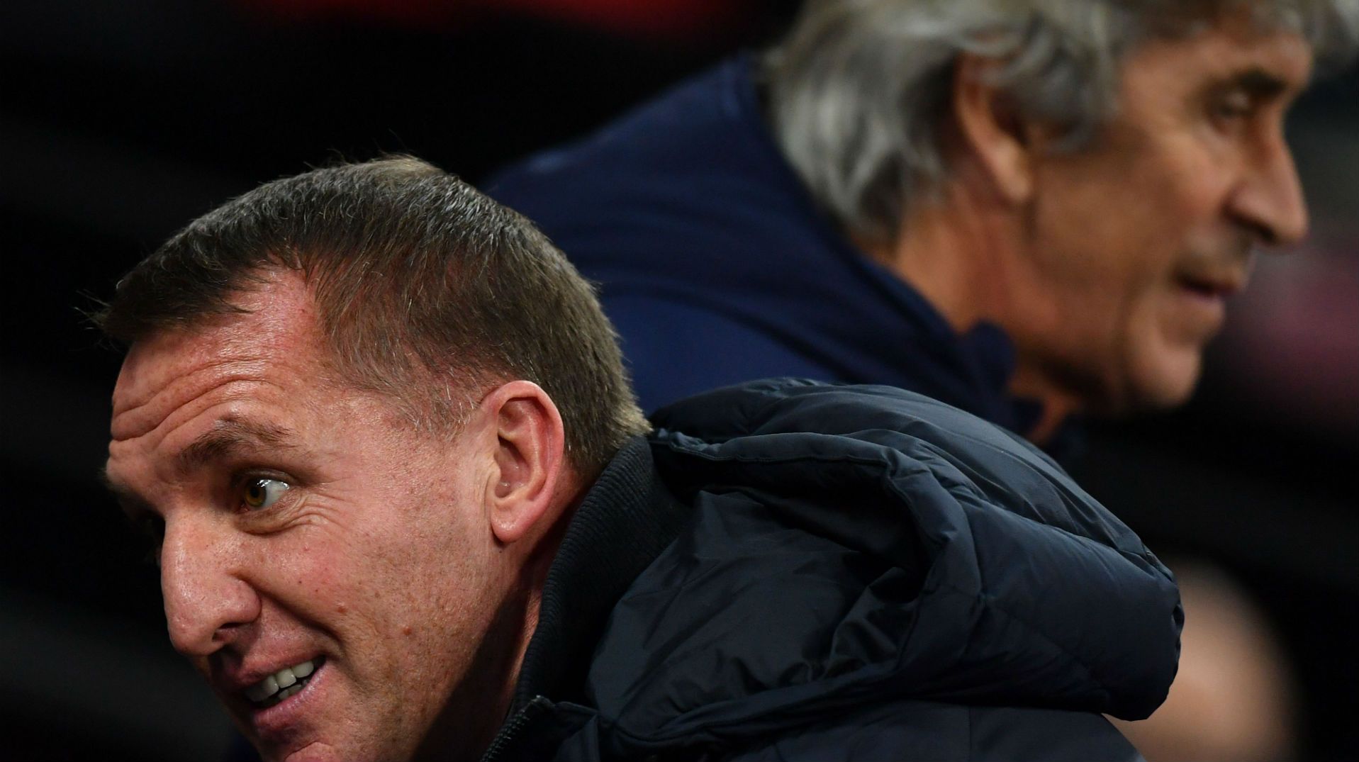 281219 West Ham Leicester Brendan Rodgers Manuel Pellegrini