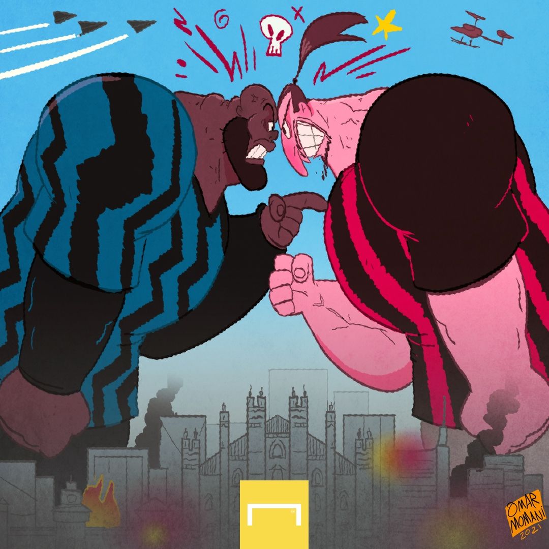 Lukaku vs Ibrahimovic cartoon