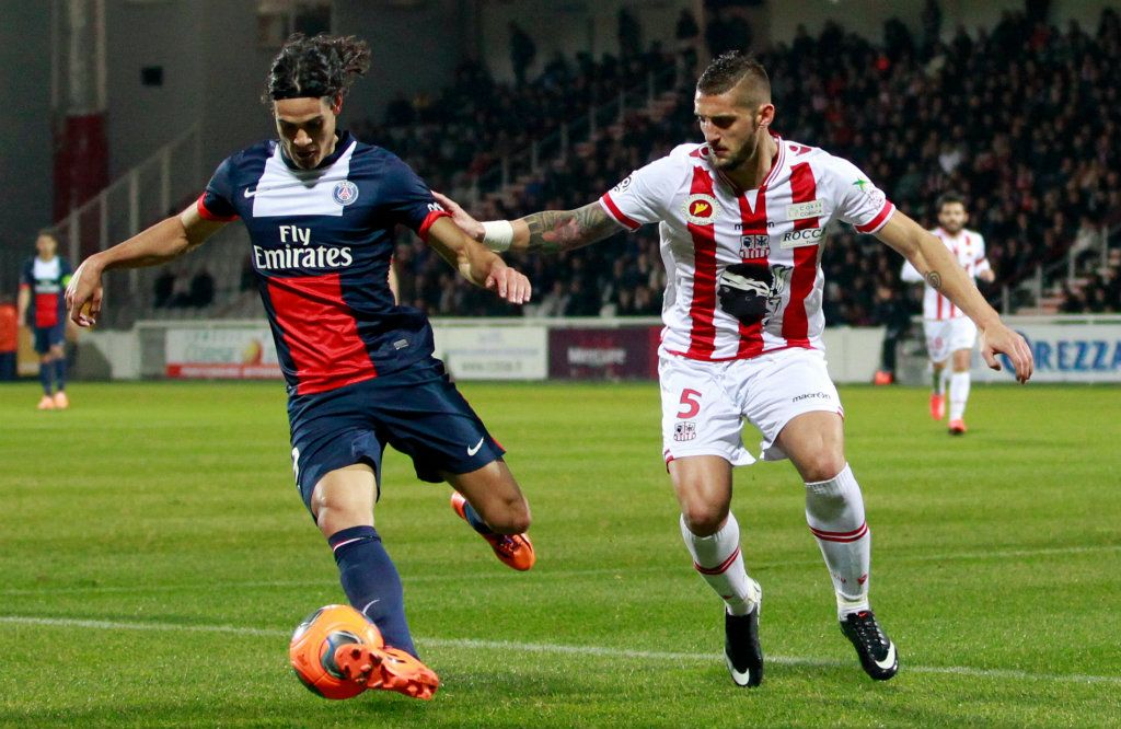 Edinson Cavani Denis Tonucci Ajaccio Paris SG Ligue 1 01112014