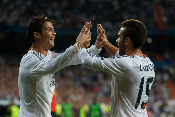 CRISTIANO RONALDO DANI CARVAJAL REAL MADRID COPENHAGUEN UCL 10022013