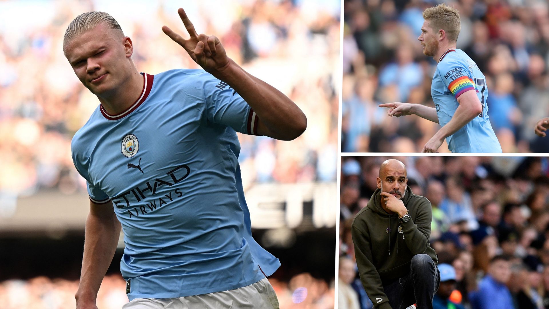 Manchester City Brighton Haaland De Bruyne Guardiola