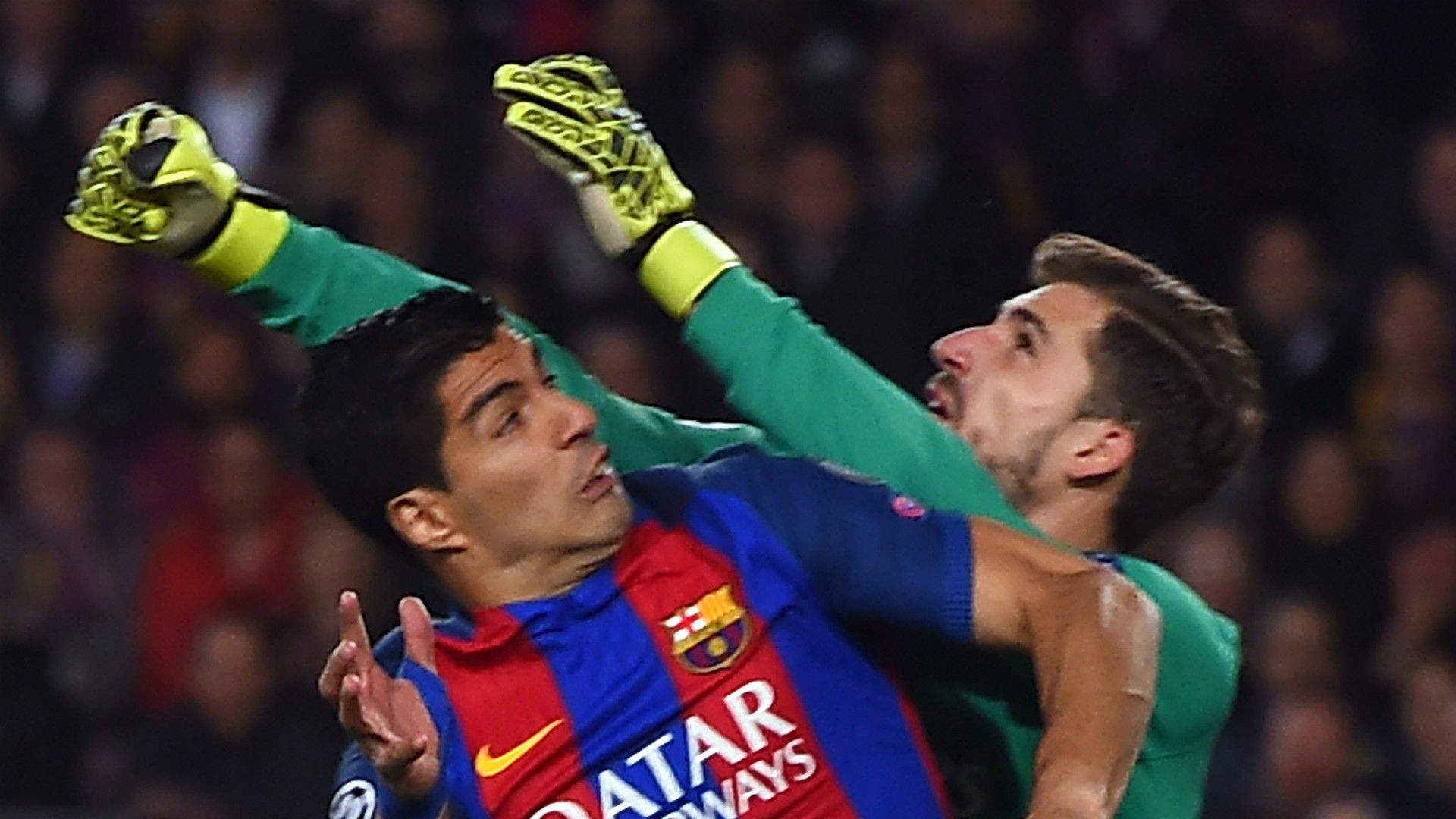Luis Suarez Kevin Trapp Barcelona PSG UEFA Champions League 08032016