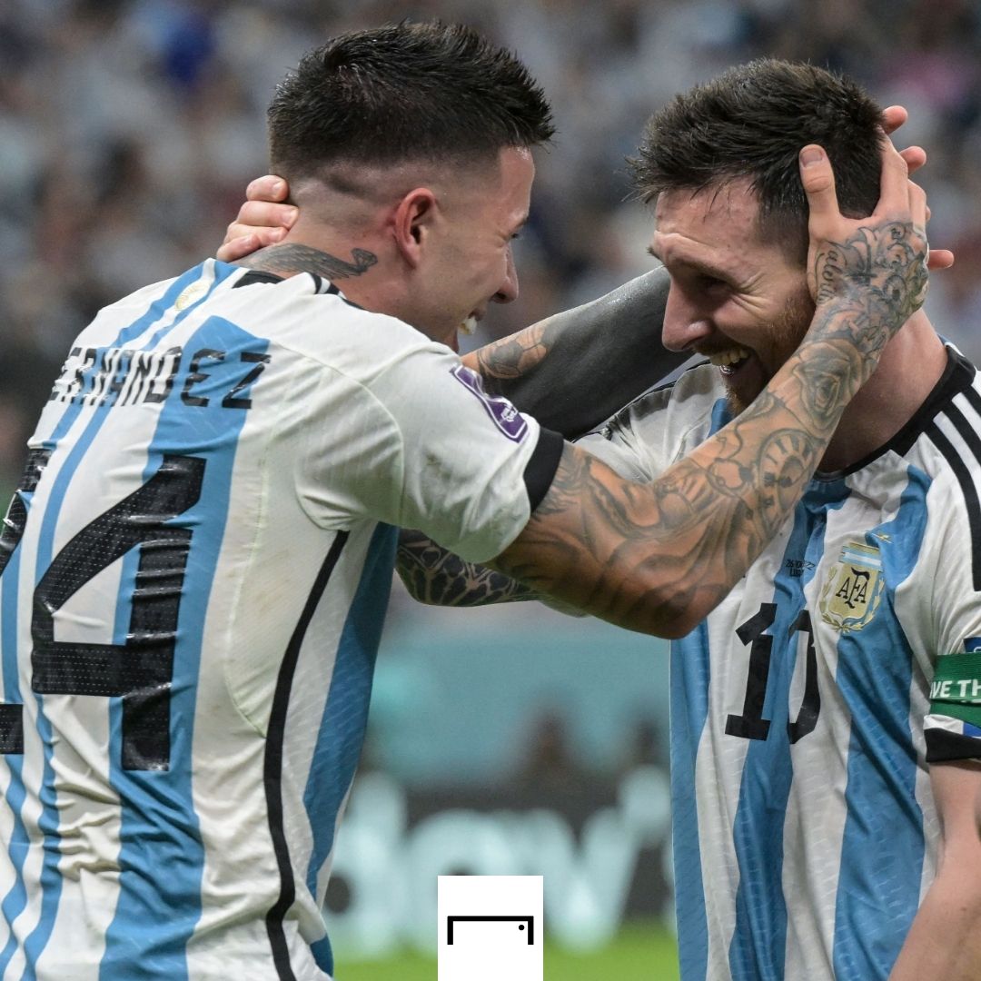 Enzo Fernandez Lionel Messi Argentina 2022 World Cup GFX