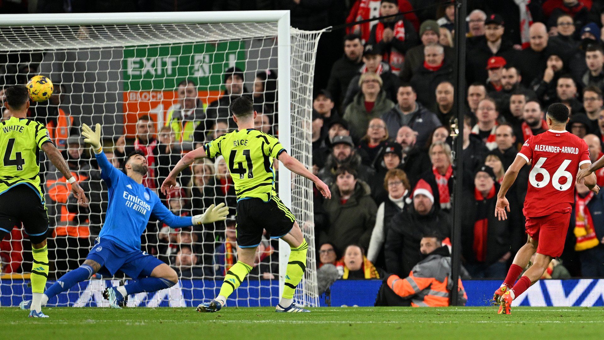 Trent Alexander-Arnold shot Liverpool Arsenal 2023-24