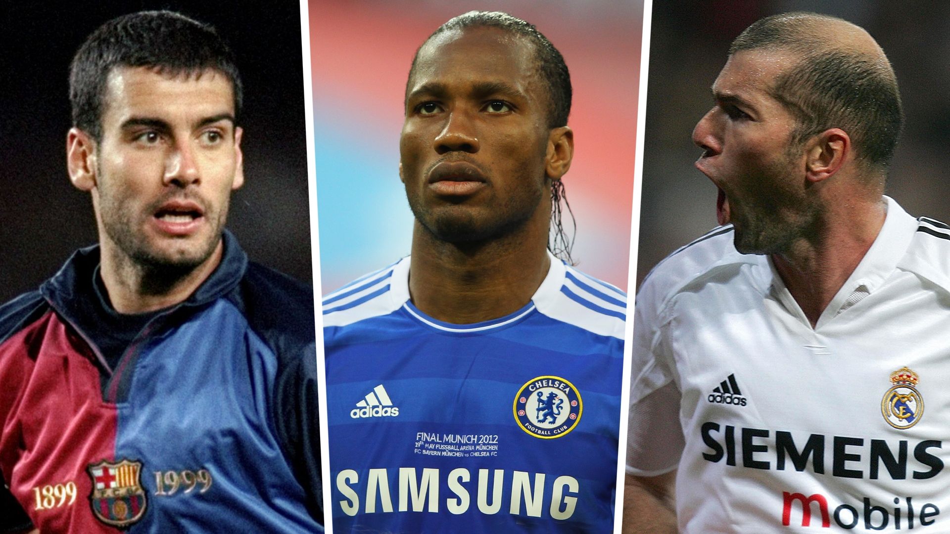 Pep Guardiola Didier Drogba Zinedine Zidane