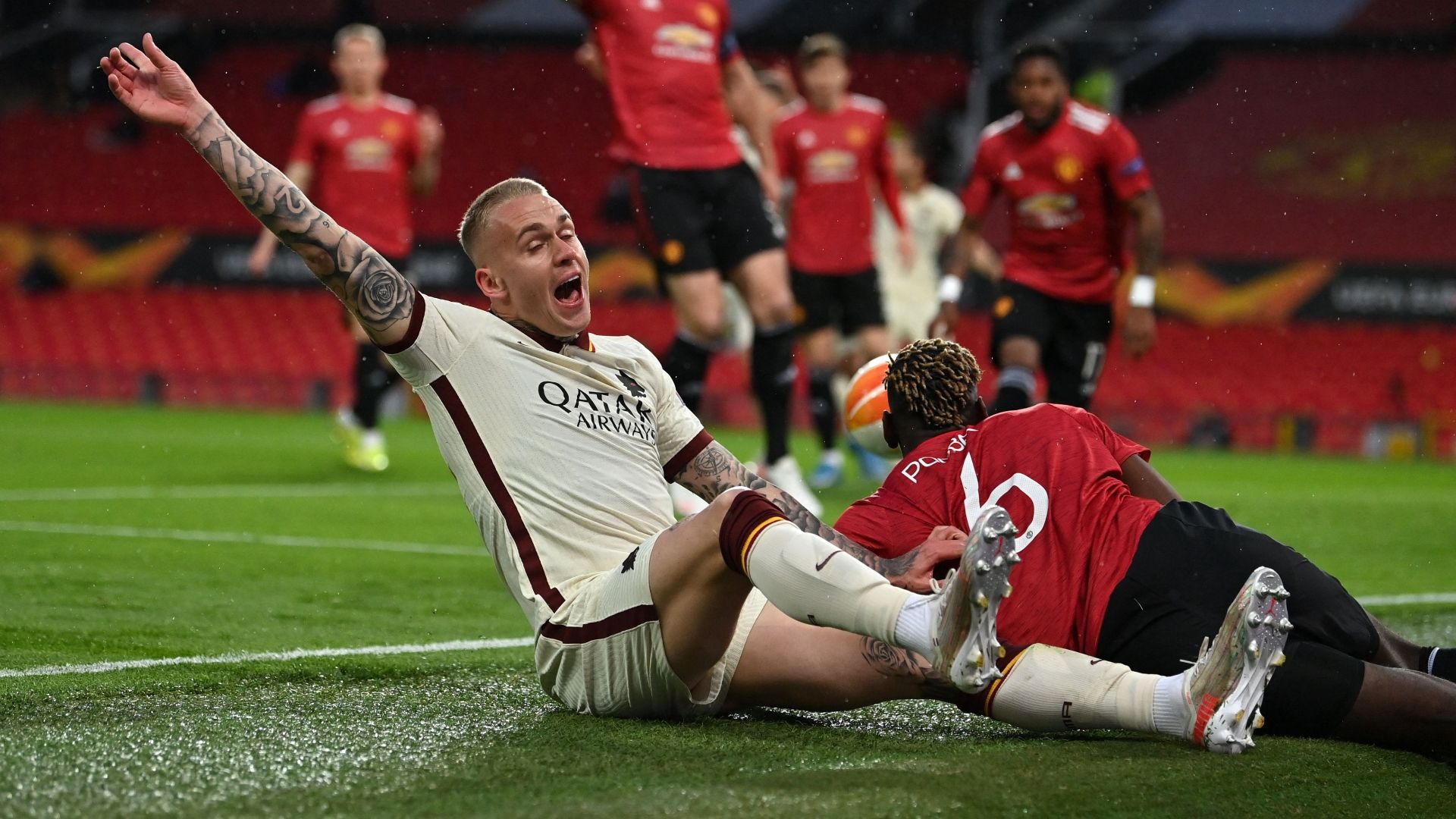 Karsdorp Pogba Manchester United Roma Europa League