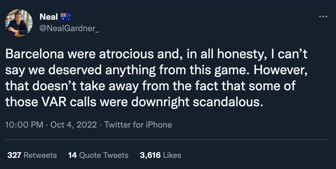 Barcelona fan VAR tweet 2