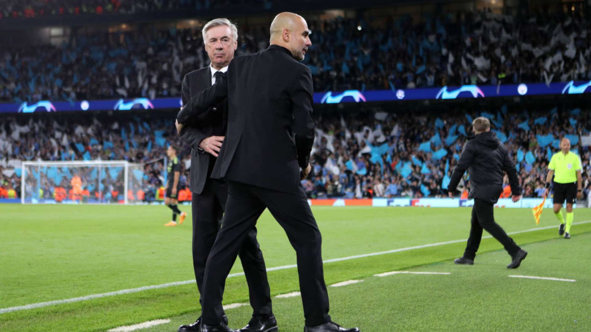 Manchester City vs. Real Madrid Champions 2022-2023. Ancelotti y Guardiola