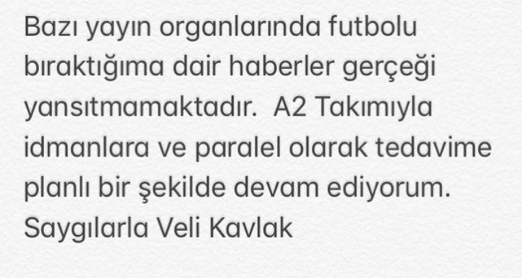 Veli Kavlak aciklama
