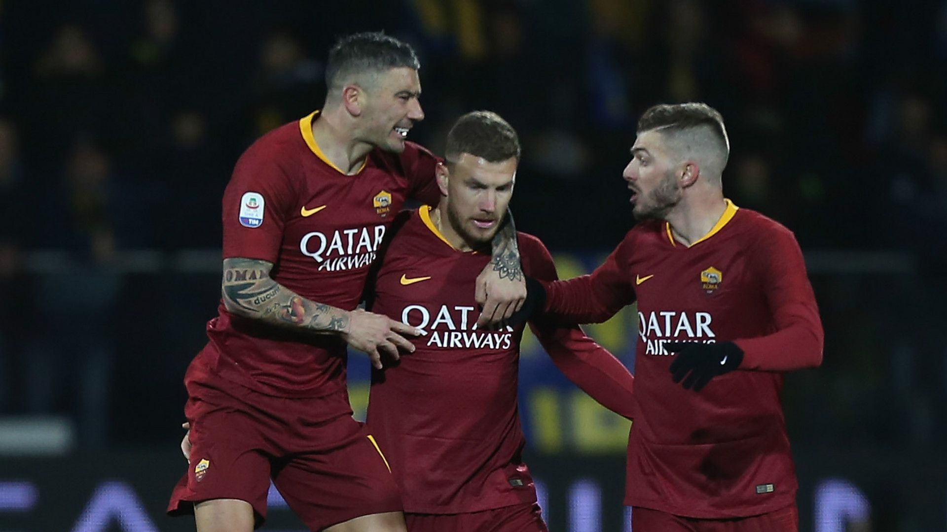 Edin Dzeko Roma celebrating