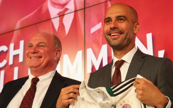Pep Guardiola, Uli Hoeness, FC Bayern Munich, 06/24/2013