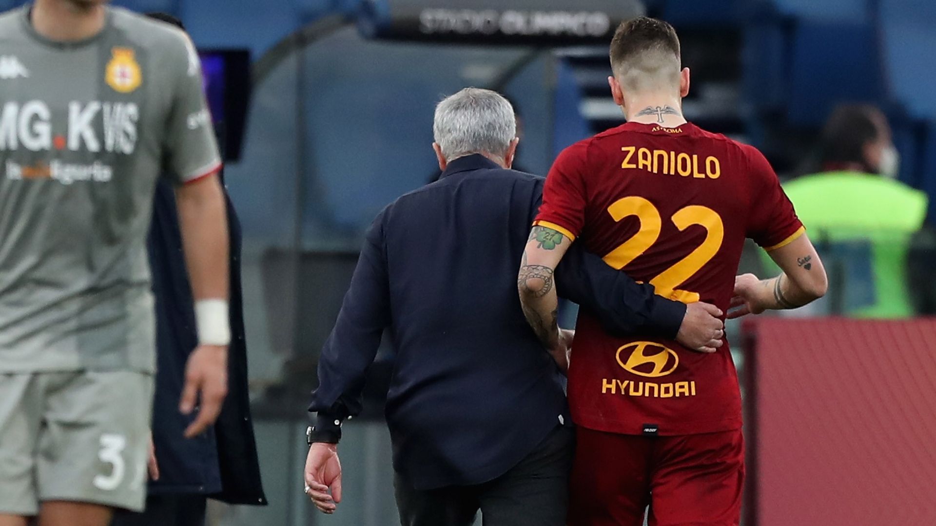 Mourinho Zaniolo Roma Genoa