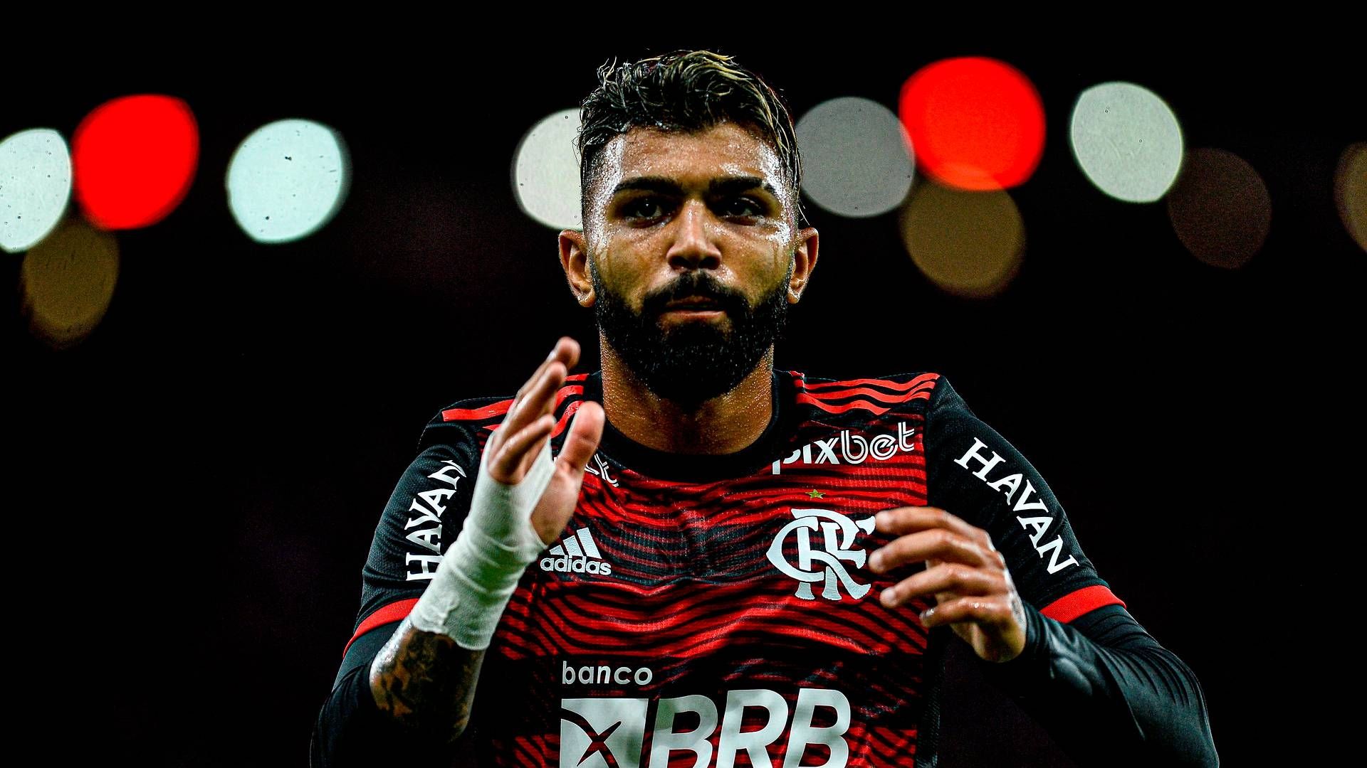 Gabigol em ação na partida contra o Bangu