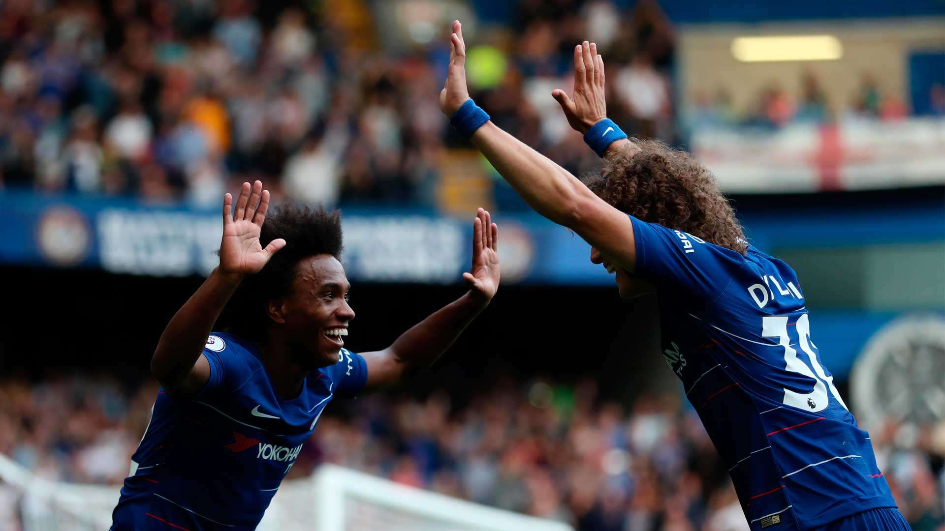 Willian and David Luiz at Chelsea