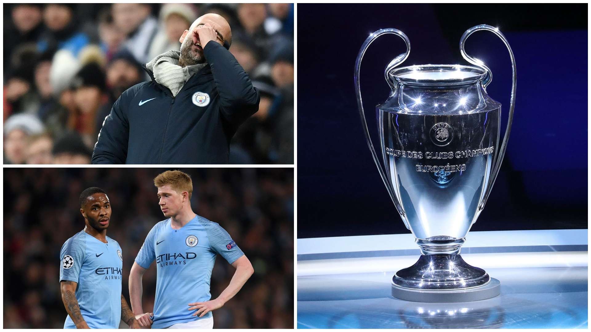 Manchester City Guardiola, De Bruyne, Sterling, Champions League trophy