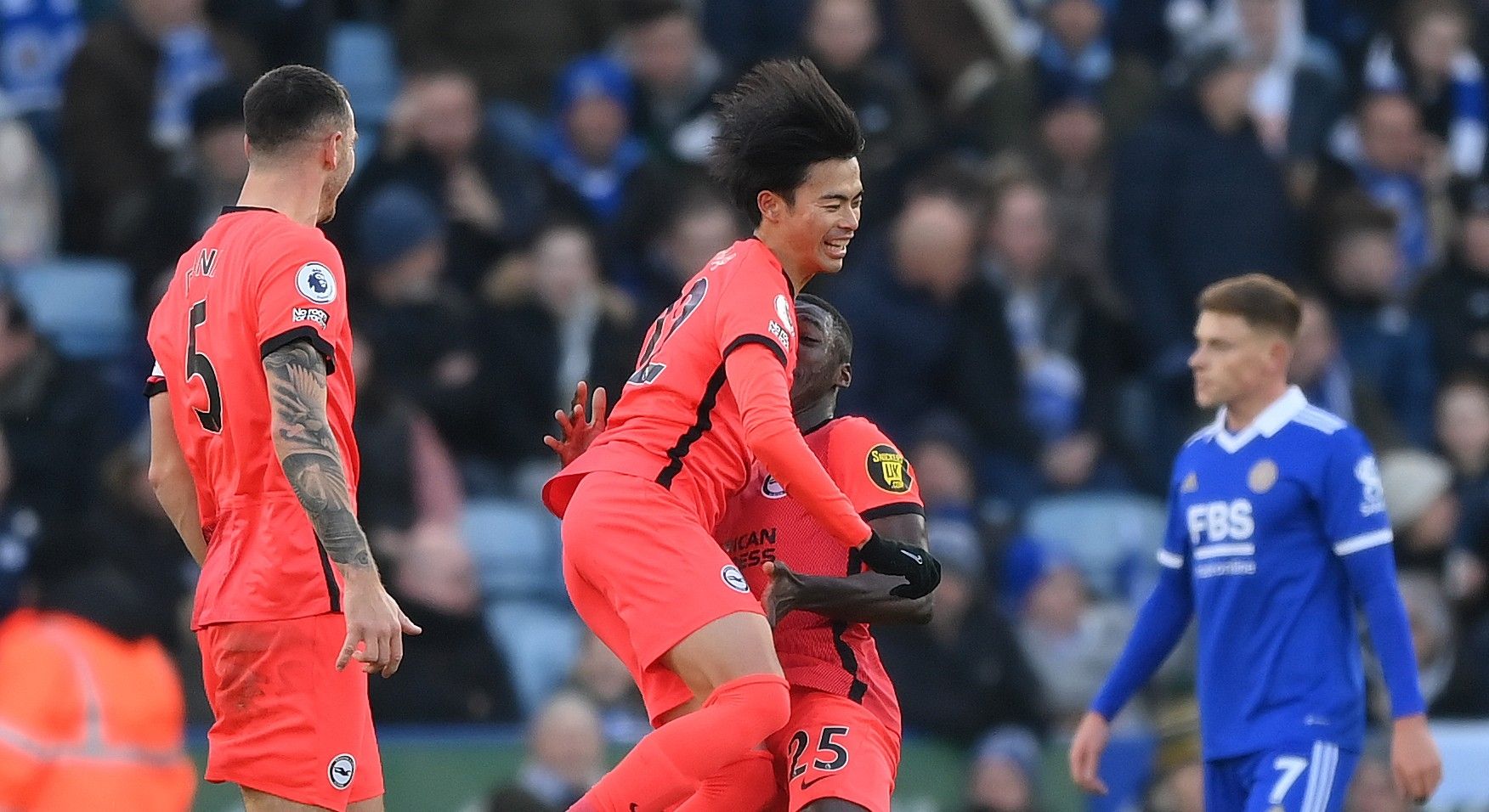 mitoma goal leicester